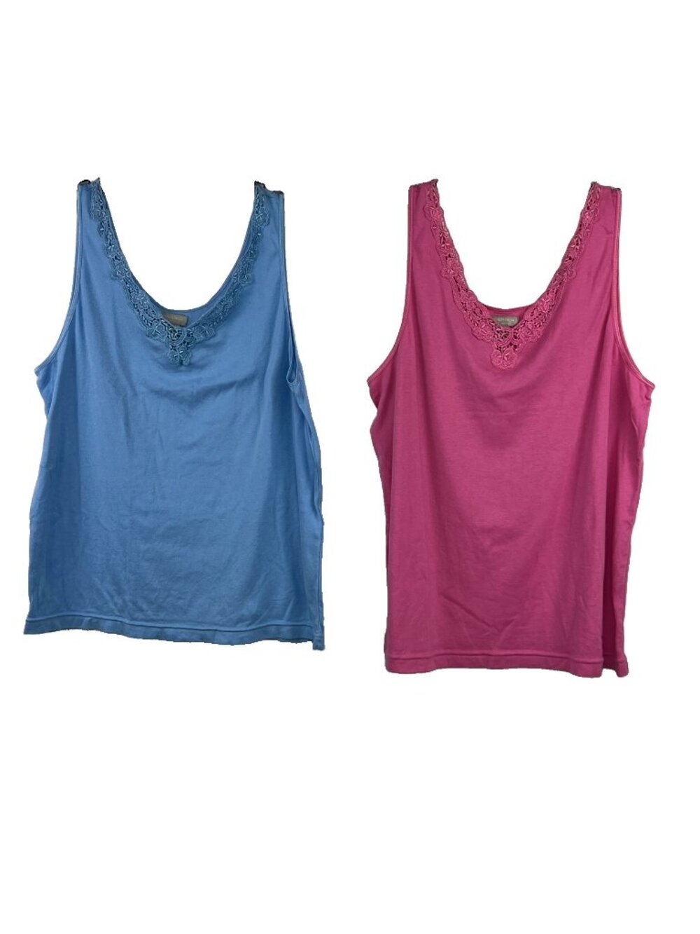 Lot of 2 Nordstrom Intimates Size 1X Womens Lingerie Pink and Blue Lacy Tank Top